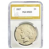 1927 Silver Peace Dollar PGA MS63