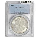 1887 Morgan Silver Dollar PCGS MS66