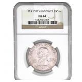 1925 Vancouver Half Dollar NGC MS64
