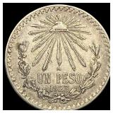 1923 M Mexico SIlver 1 Peso NEARLY UNCIRCULATED