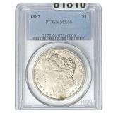 1887 Morgan Silver Dollar PCGS MS66