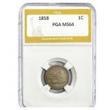 1858 Flying Eagle Cent PGA MS64