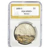 1890-S Morgan Silver Dollar PGA MS65+ Monster