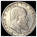 1901-F Germany 2 Silver Mark CLOSELY UNCIRCULATED