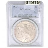 1923 Silver Peace Dollar PCGS MS62
