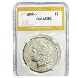 1898-S Morgan Silver Dollar PGA MS63