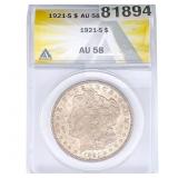 1921-S Morgan Silver Dollar ANACS AU58