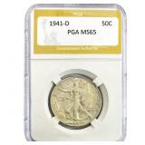 1941-D Walking Liberty Half Dollar PGA MS65