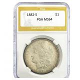 1882-S Morgan Silver Dollar PGA MS64