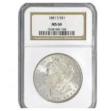 1881-S Morgan Silver Dollar NGC MS66
