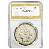1878 8TF Morgan Silver Dollar PGA MS63+