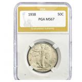 1938 Walking Liberty Half Dollar PGA MS67