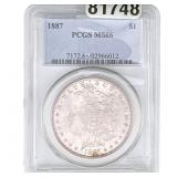 1887 Morgan Silver Dollar PCGS MS66