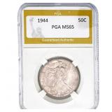 1944 Walking Liberty Half Dollar PGA MS65