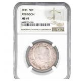 1936 Robinson Half Dollar NGC MS64