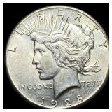 1928 Silver Peace Dollar CLOSELY UNCIRCULATED