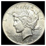 1928 Silver Peace Dollar CLOSELY UNCIRCULATED