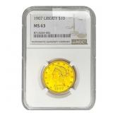 1907 $10 Gold Eagle NGC MS63