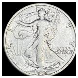 1916-D Silver Walking Liberty Half Dollar NEARLY U