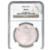 1902-O Morgan Silver Dollar NGC MS64