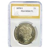 1878-S Morgan Silver Dollar PGA MS64 PL
