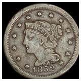 1852 Braided Hair Large Cent LIGHTLY CIRCULATED