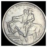 1925 Silver Stone Mountain Half Dollar CLOSELY UNC