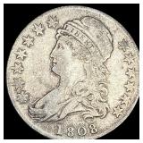 1808 Capped Bust Half Dollar LIGHTLY CIRCULATED