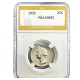 1932 Washington Silver Quarter PGA MS65
