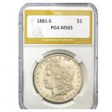1881-S Morgan Silver Dollar PGA MS65