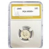 1945 Mercury Silver Dime PGA MS66+