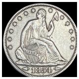 1854 Arrows Seated Liberty Half Dollar CLOSELY UNC