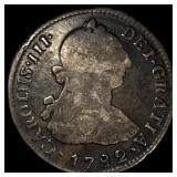 Colonial Spain Silver 2 Reales NEARLY UNCIRCULATE