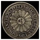 1879 Peru Provisional 5 Centavos