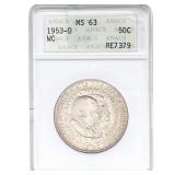 1953-D Washington Carver Half Dollar ANACS MS63