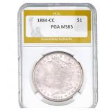 1884-CC Morgan Silver Dollar PGA MS65