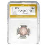 1916 Mercury Silver Dime PGA MS67+ FSB Monster