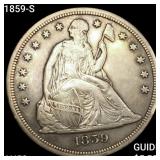 1859-S Seated Liberty Dollar CLOSELY UNCIRCULATED