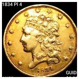 1834 Pl 4 $5 Gold Half Eagle CHOICE AU