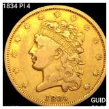 1834 Pl 4 $5 Gold Half Eagle HIGH GRADE