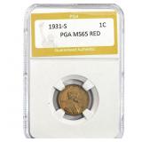 1931-S Wheat Cent PGA MS65 RED