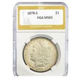 1878-S Morgan Silver Dollar PGA MS65