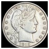 1915-D Silver Barber Half Dollar CLOSELY UNCIRCULA
