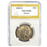 1944-D Walking Liberty Half Dollar PGA MS66 Monste