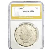 1881-O Morgan Silver Dollar PGA MS64+