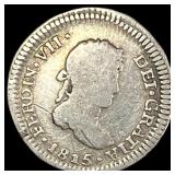1815 Peru Silver 1/2 Real NEARLY UNCIRCULATED