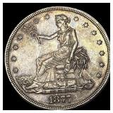 1877 Silver Trade Dollar NEARLY UNCIRCULATED