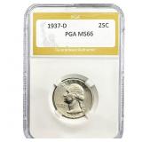 1937-D Washington Silver Quarter PGA MS66