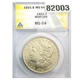 1921 Morgan Silver Dollar ANACS MS64