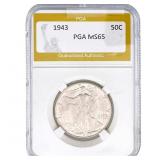 1943 Walking Liberty Half Dollar PGA MS65